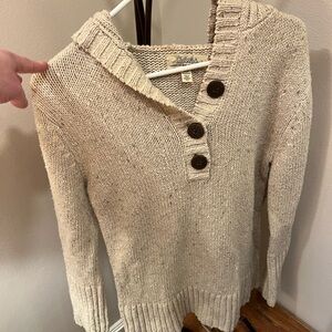 Cabela's Cream Cowl Neck Sweater with Button Accents